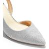 image:imageDREAM PAIRS Womens Kitten Heels Slingback Closed Pointed Toe Low Pumps Shoes Women Party Wedding Sexy Casual Dress ShoesSilverglitter