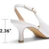 image:imageDREAM PAIRS Womens Kitten Heels Slingback Closed Pointed Toe Low Pumps Shoes Women Party Wedding Sexy Casual Dress ShoesWhite
