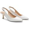 image:imageDREAM PAIRS Womens Kitten Heels Slingback Closed Pointed Toe Low Pumps Shoes Women Party Wedding Sexy Casual Dress ShoesWhitepu