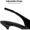 image:imageDREAM PAIRS Womens Kitten Heels Slingback Low Closed Toe Comfortable Pumps Pointed Toe Wedding Party Elegant Dress ShoesBlackpat