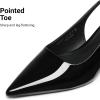 image:imageDREAM PAIRS Womens Kitten Heels Slingback Low Closed Toe Comfortable Pumps Pointed Toe Wedding Party Elegant Dress ShoesBlackpat