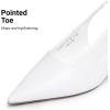 image:imageDREAM PAIRS Womens Kitten Heels Slingback Low Closed Toe Comfortable Pumps Pointed Toe Wedding Party Elegant Dress ShoesWhite