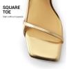 image:imageDREAM PAIRS Womens Low Kitten Heels Square Open Toe Ankle Strap Party Wedding Dressy 216 Inch 2026SS Sandals Shoes With Quiet Heel CapGold