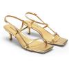 image:imageDREAM PAIRS Womens Low Kitten Heels Square Open Toe Ankle Strap Party Wedding Dressy 216 Inch 2026SS Sandals Shoes With Quiet Heel CapGold