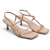 image:imageDREAM PAIRS Womens Low Kitten Heels Square Open Toe Ankle Strap Party Wedding Dressy 216 Inch 2026SS Sandals Shoes With Quiet Heel CapNude