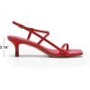 image:imageDREAM PAIRS Womens Low Kitten Heels Square Open Toe Ankle Strap Party Wedding Dressy 216 Inch 2026SS Sandals Shoes With Quiet Heel CapRed