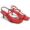 image:imageDREAM PAIRS Womens Low Kitten Heels Square Open Toe Ankle Strap Party Wedding Dressy 216 Inch 2026SS Sandals Shoes With Quiet Heel CapRed