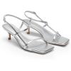 image:imageDREAM PAIRS Womens Low Kitten Heels Square Open Toe Ankle Strap Party Wedding Dressy 216 Inch 2026SS Sandals Shoes With Quiet Heel CapSilver