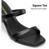 image:imageDREAM PAIRS Womens Low Kitten Heels Square Toe Two Strap Heeled Sandals Dress Casual Summer Mules ShoesBlack