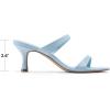 image:imageDREAM PAIRS Womens Low Kitten Heels Square Toe Two Strap Heeled Sandals Dress Casual Summer Mules ShoesLight Blue