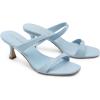 image:imageDREAM PAIRS Womens Low Kitten Heels Square Toe Two Strap Heeled Sandals Dress Casual Summer Mules ShoesLight Blue