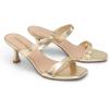 image:imageDREAM PAIRS Womens Low Kitten Heels Square Toe Two Strap Heeled Sandals Dress Casual Summer Mules ShoesLight Gold