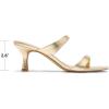 image:imageDREAM PAIRS Womens Low Kitten Heels Square Toe Two Strap Heeled Sandals Dress Casual Summer Mules ShoesLight Gold