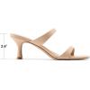 image:imageDREAM PAIRS Womens Low Kitten Heels Square Toe Two Strap Heeled Sandals Dress Casual Summer Mules ShoesNude