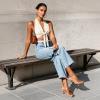 image:imageDREAM PAIRS Womens Low Kitten Heels Square Toe Two Strap Heeled Sandals Dress Casual Summer Mules ShoesNudeClear