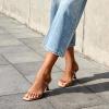 image:imageDREAM PAIRS Womens Low Kitten Heels Square Toe Two Strap Heeled Sandals Dress Casual Summer Mules ShoesNudeClear