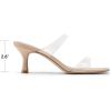 image:imageDREAM PAIRS Womens Low Kitten Heels Square Toe Two Strap Heeled Sandals Dress Casual Summer Mules ShoesNudeClear
