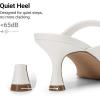 image:imageDREAM PAIRS Womens Low Kitten Heels Square Toe Two Strap Heeled Sandals Dress Casual Summer Mules ShoesWhite