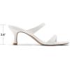 image:imageDREAM PAIRS Womens Low Kitten Heels Square Toe Two Strap Heeled Sandals Dress Casual Summer Mules ShoesWhite