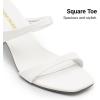 image:imageDREAM PAIRS Womens Low Kitten Heels Square Toe Two Strap Heeled Sandals Dress Casual Summer Mules ShoesWhite