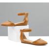 image:imageDREAM PAIRS Womens Low Wedge Pointed Toe Ankle Strap Dress Comfortable Casual Flats ShoesTan