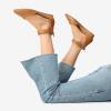 image:imageDREAM PAIRS Womens Low Wedge Pointed Toe Ankle Strap Dress Comfortable Casual Flats ShoesTan