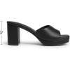 image:imageDREAM PAIRS Womens Platform Block Heel Mule Sandals Square Toe Ankle Strap Slip On Comfortable Heeled Sandals for Party Wedding ShoesBlack