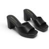 image:imageDREAM PAIRS Womens Platform Block Heel Mule Sandals Square Toe Ankle Strap Slip On Comfortable Heeled Sandals for Party Wedding ShoesBlack
