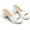 image:imageDREAM PAIRS Womens Platform Block Heel Mule Sandals Square Toe Ankle Strap Slip On Comfortable Heeled Sandals for Party Wedding ShoesWhite