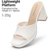 image:imageDREAM PAIRS Womens Platform Block Heel Mule Sandals Square Toe Ankle Strap Slip On Comfortable Heeled Sandals for Party Wedding ShoesWhite