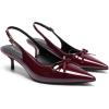 image:imageDREAM PAIRS Womens Slingback Kitten Heels Pointed Toe 217 Inch Low Bow Dress Shoes All Day Wear Comfortable Formal Wedding PumpsBurgundy