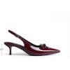 image:imageDREAM PAIRS Womens Slingback Kitten Heels Pointed Toe 217 Inch Low Bow Dress Shoes All Day Wear Comfortable Formal Wedding PumpsBurgundy