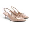 image:imageDREAM PAIRS Womens Slingback Kitten Heels Pointed Toe 217 Inch Low Bow Dress Shoes All Day Wear Comfortable Formal Wedding PumpsNude