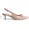 image:imageDREAM PAIRS Womens Slingback Kitten Heels Pointed Toe 217 Inch Low Bow Dress Shoes All Day Wear Comfortable Formal Wedding PumpsNude