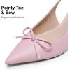 image:imageDREAM PAIRS Womens Slingback Kitten Heels Pointed Toe 217 Inch Low Bow Dress Shoes All Day Wear Comfortable Formal Wedding PumpsPink