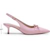 image:imageDREAM PAIRS Womens Slingback Kitten Heels Pointed Toe 217 Inch Low Bow Dress Shoes All Day Wear Comfortable Formal Wedding PumpsPink