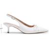 image:imageDREAM PAIRS Womens Slingback Kitten Heels Pointed Toe 217 Inch Low Bow Dress Shoes All Day Wear Comfortable Formal Wedding PumpsWhite