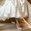 image:imageDREAM PAIRS Womens Slingback Kitten Heels Pointed Toe 217 Inch Low Bow Dress Shoes All Day Wear Comfortable Formal Wedding PumpsWhite