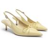 image:imageDREAM PAIRS Womens Slingback Kitten Heels Pointed Toe 217 Inch Low Bow Dress Shoes All Day Wear Comfortable Formal Wedding PumpsYellow