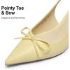 image:imageDREAM PAIRS Womens Slingback Kitten Heels Pointed Toe 217 Inch Low Bow Dress Shoes All Day Wear Comfortable Formal Wedding PumpsYellow