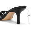 image:imageDREAM PAIRS Womens Square Open Toe Flip Flops Strappy Kitten Heels 25 inch Stability Cute Thong Mules Sandals with Cushioned Insoles for Allday WearBlack