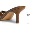 image:imageDREAM PAIRS Womens Square Open Toe Flip Flops Strappy Kitten Heels 25 inch Stability Cute Thong Mules Sandals with Cushioned Insoles for Allday WearBrown