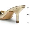 image:imageDREAM PAIRS Womens Square Open Toe Flip Flops Strappy Kitten Heels 25 inch Stability Cute Thong Mules Sandals with Cushioned Insoles for Allday WearLight Gold