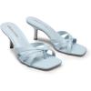image:imageDREAM PAIRS Womens Square Open Toe Flip Flops Strappy Kitten Heels 25 inch Stability Cute Thong Mules Sandals with Cushioned Insoles for Allday WearLight Blue