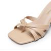 image:imageDREAM PAIRS Womens Square Open Toe Flip Flops Strappy Kitten Heels 25 inch Stability Cute Thong Mules Sandals with Cushioned Insoles for Allday WearNude