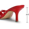 image:imageDREAM PAIRS Womens Square Open Toe Flip Flops Strappy Kitten Heels 25 inch Stability Cute Thong Mules Sandals with Cushioned Insoles for Allday WearRed