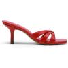 image:imageDREAM PAIRS Womens Square Open Toe Flip Flops Strappy Kitten Heels 25 inch Stability Cute Thong Mules Sandals with Cushioned Insoles for Allday WearRed