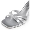 image:imageDREAM PAIRS Womens Square Open Toe Flip Flops Strappy Kitten Heels 25 inch Stability Cute Thong Mules Sandals with Cushioned Insoles for Allday WearSilver