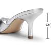 image:imageDREAM PAIRS Womens Square Open Toe Flip Flops Strappy Kitten Heels 25 inch Stability Cute Thong Mules Sandals with Cushioned Insoles for Allday WearSilver