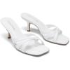 image:imageDREAM PAIRS Womens Square Open Toe Flip Flops Strappy Kitten Heels 25 inch Stability Cute Thong Mules Sandals with Cushioned Insoles for Allday WearWhite